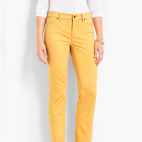 Talbots Flawless‎ Slim Ankle Jeans In Yellow Size 8 - Picture 1 of 10